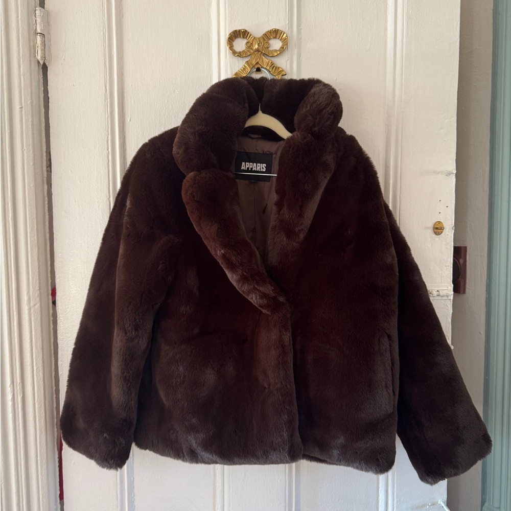 Apparis Chocolate Faux Fur Jacket